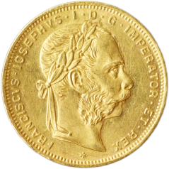 Zlatá mince Rakousko - 8 Zlatník/20 Frank 1892