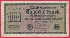 Německo - 1000 mark 15.9.1922 - série Xd-VL - 6 m.č.