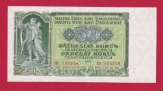 50 Kčs 1953 BE-ruský číslovač-perf.