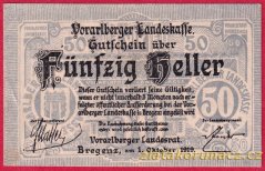 Vorarlberger Landeskasse - 50 haléřů - 1919