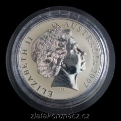 Austrálie - 1 dollar 2007 - 1 oz Kangaroo barvený