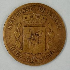 Španělsko - 10 centimos 1878 OM