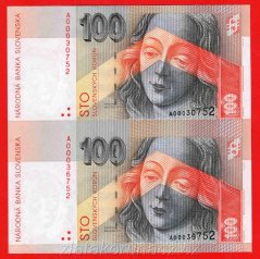 Slovenská republika - 100 korun 1993 "A" Dvojblok