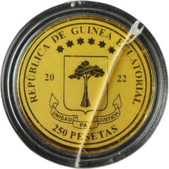 Zlatá mince Rovníková Guinea - 250 Pesetas 2022 - Barack Obama