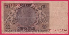 Německo - 20 Reichsmark 22.1.1929 - série B-G - 8 m.č.