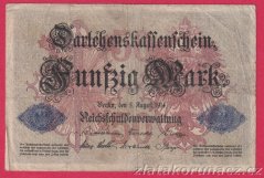 Německo - 50 mark 5.8.1914 - série B -7-m.číslovač