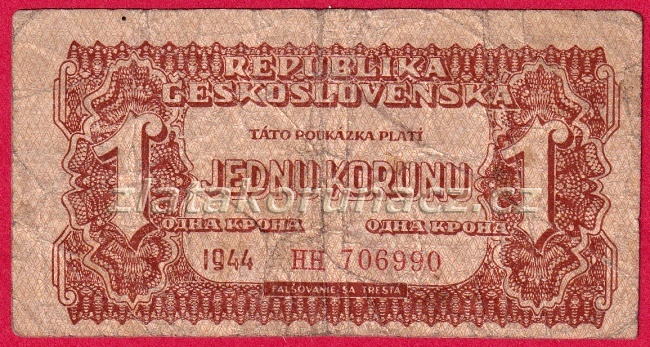 1 koruna 1944 HH