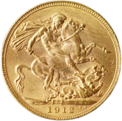Zlatá mince Anglie - 1 Sovereign 1912