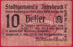 Innsbruck - 10 haléřů - 1919