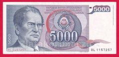 Jugoslávie - 5000 Dinara 1985
