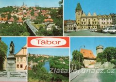 Tábor - pohled z výšky na most a na řeku