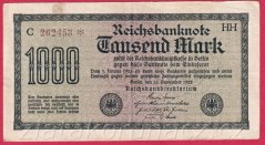 Německo - 1000 mark 15.9.1922 - série C-HH