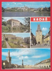 Kadaň - celk. pohled, hrad, nemocnice, Městská brána, náměstí