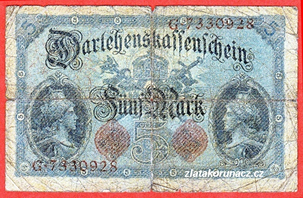 Německo - 5 mark 5.8.1914 - série G