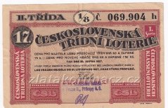 Los - 9,25 Kč - 17. Československá třídní loterie r.1927
