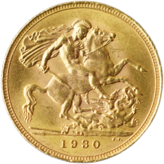 Zlatá mince Anglie - 1 Sovereign 1930 SA