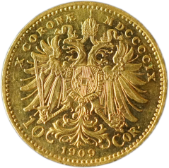 Zlatá mince Rakousko - Uhersko - 10 Koruna 1909