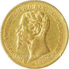 Zlatá mince - Itálie-Turín 20 Lira 1860 M