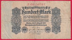 Německo - 100 mark 4.8.1922 - série F