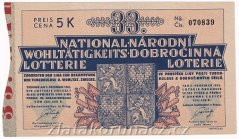 Los - 5 Kč - 33. Dobročinná loterie - r.1942