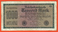 Německo - 1000 mark 15.9.1922 - série Aa-GD