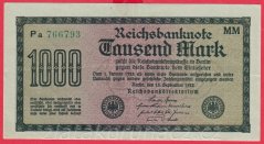 Německo - 1000 mark 15.9.1922 - série Pa-MM