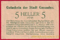 Gmunden - 5 haléřů - 1920 - zelená