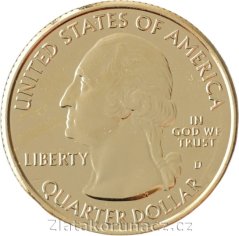 USA - New Hampshire - 1/4 dollar 2013 D zlacený