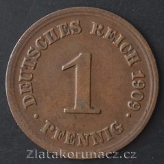 Německo - 1 Reich Pfennig 1909 E