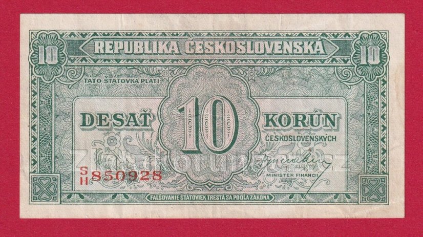 10 Kčs b.l.1945 SH