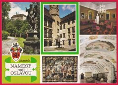 Náměšť nad Oslavou - zámek a nádvoří s renesančními arkádami a kašnou