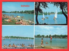 Senec - molo, plachetnice na vodě