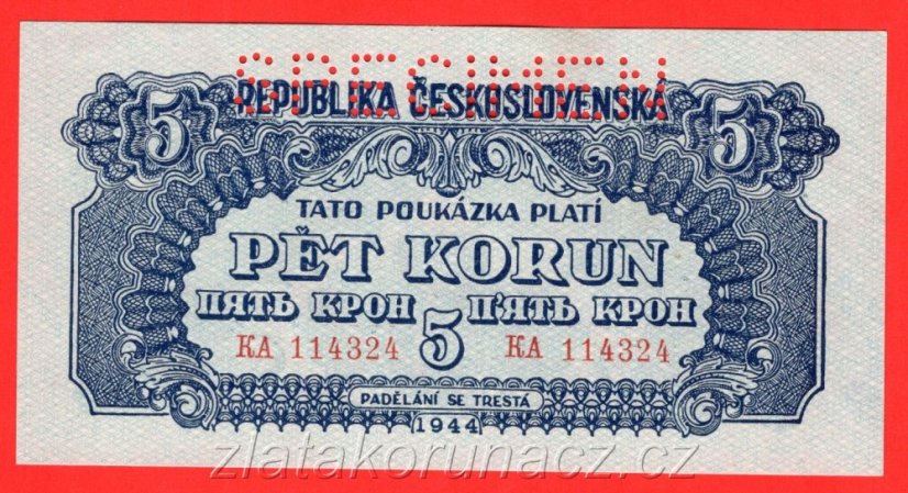 5 korun 1944 KA perf.