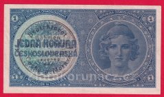 1 koruna b.l.1938/1940 A045 - ruční přetisk
