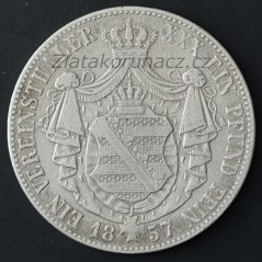 Německo - Sasko - 1 tolar 1857 F