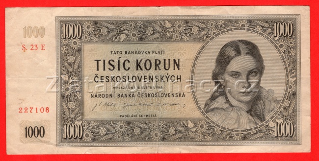 1000 Kčs 1945 23 E