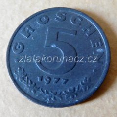 Rakousko - 5 groschen 1977