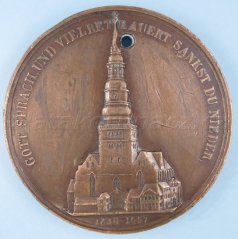 Německo - Hamburk zničení kostela 1842
