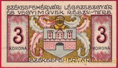 Maďarsko - Székesfehérvár - 3 koruny