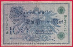 Německo - 100 mark 7.2.1908 - série H-zelená