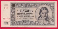 1000 Kčs 1945 24 B perf. vlevo dole