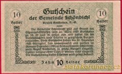 Schönbichl - 10 haléřů - 1920 - modrá