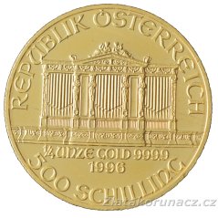 Zlatá mince Rakouska - 1/4 Oz Philharmoniker 1996