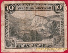 Niederösterreich - 10 haléřů - 1920 - černá