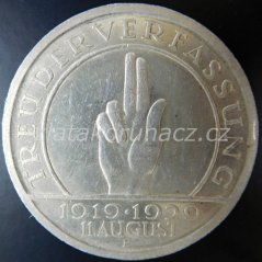 Německo - Výmar - 5 marka 1929 E - Přísaha
