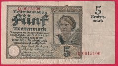 Německo - 5 Rentenmark 2.1.1926 - série Q