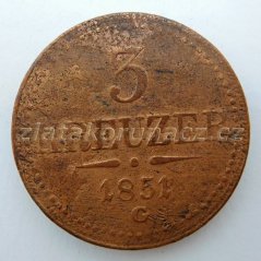 3 krejcar F.J.I.-1851 G