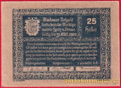 Spitz an der Donau - 25 haléřů - 1920 - 3. vydání
