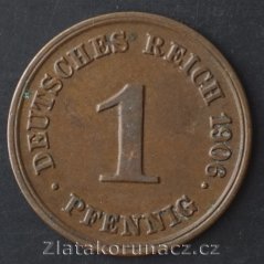 Německo - 1 Reich Pfennig 1906 G