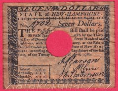 USA - 7 Dollars 1780 New Hampshire 1780